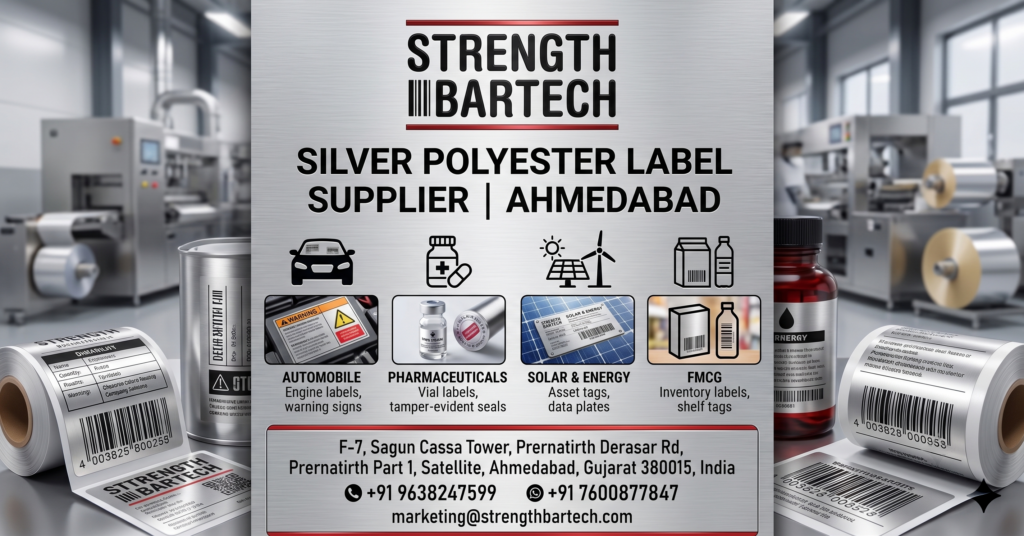 Silver Polyester Label Supplier in Ahmedabad